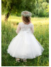 Delicate Lace Tulle Airy Flower Girl Dress